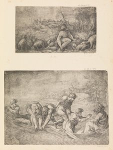 Moses und der brennende Dornbusch, der wunderbare Fischfang, ca. 1544-48
