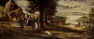 Die Flucht nach Ägypten, 1540-1550 von Andrea Schiavone