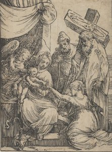 Die Hochzeit der Heiligen Katharina, 1550-60 von Andrea Schiavone