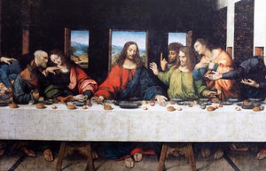 Abtei (Abdij van Tongerlo). Gemälde. Das letzte Abendmahl. 1506-1507. (Detail)