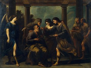 Tobias heilt die Blindheit seines Vaters, ca. 1640 von Andrea Vaccaro