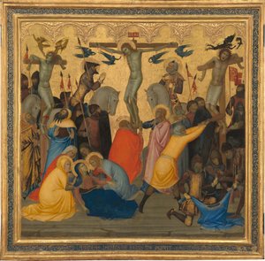 Szenen aus der Passion Christi: Die Kreuzigung [Mitteltafel], 1380er von Andrea Vanni