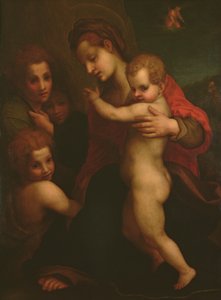 Madonna und Kind, St. Johannes und zwei Engel von Andrea del Sarto