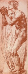Studie einer männlichen Figur; Zeichnung von Andrea del Sarto. Gabinetto dei Disegni e delle Stampe, Uffizien, Florenz