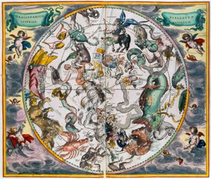 Karte der südlichen Hemisphäre des Himmels, 1660-1661