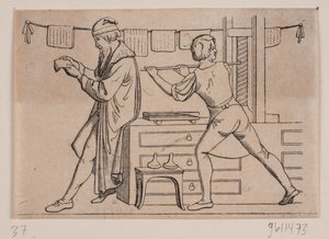 Johannes Gutenberg in seiner Werkstatt