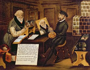 Der Künstler bei der Arbeit, Hans Sachs malend