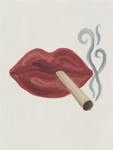 Rauchende Rote Lippen
