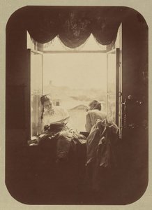 [Zwei junge Frauen am Fenster], ca. 1870