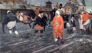 Eine Moskauer Straße des 17. Jahrhunderts an einem Feiertag, 1895 von Andrei Petrovich Ryabushkin