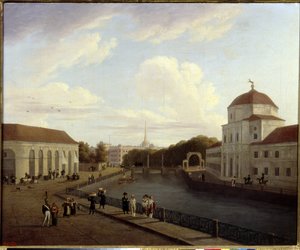 Der Michael-Palast in Sankt Petersburg. Gemälde von Andrei Yefimovich Martynov (1768-1826)