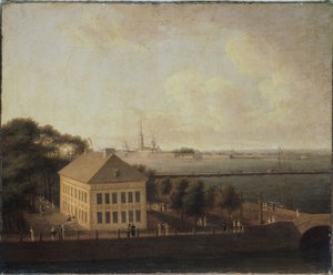 Blick auf die Newa und den Sommerpalast von Peter I