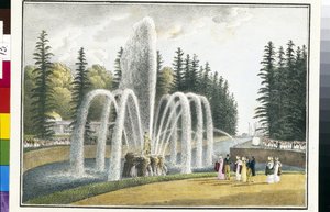 Die Samson-Brunnen in den Oberen Gärten von Peterhof