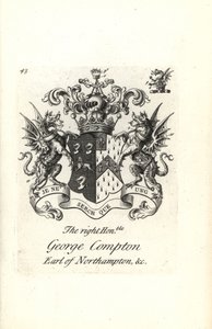 Wappen und Wappenschild des ehrenwerten George Compton, 6. Earl of Northampton