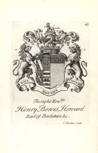 Wappen und Wappenschild des hochadligen Henry Bowes Howard