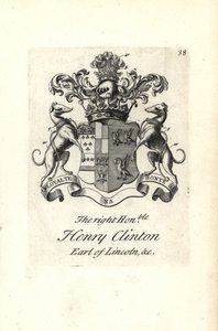 Wappen und Wappenschild des hochgeehrten Henry Clinton, 7. Earl of Lincoln