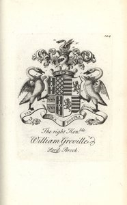 Wappen und Wappenschild des ehrenwerten William Greville, 7. Baron Brooke