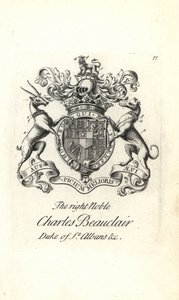 Wappen und Wappenschild des hochadligen Charles Beauclerk