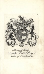 Wappen und Kamm des hochadligen Charles Fitz-Roy, 2. Herzog von Cleveland