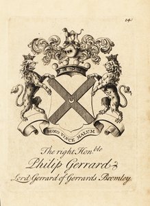 Wappen des hochverehrten Philip Gerrard, Lord Gerrard of Gerrards Bromley, 7. Baron Gerard