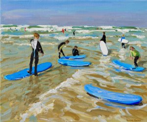 Blaue Surfbretter, Bude, 2019