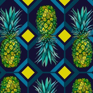Ananas geometrische Fliese, 2018