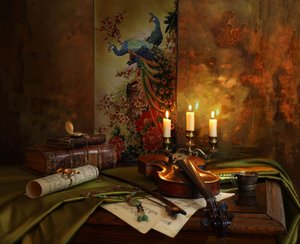 Violine und Kerzenlicht-Serenade von Andrey Morozov