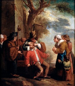 Zahnarzt, Schmerz aus der Serie Die fünf Sinne, 17. Jahrhundert von Andries Dirksz Both