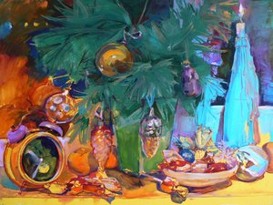 Weihnachtsornamente und Süßigkeiten von Andrii Kutsachenko