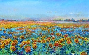 Goldenes Sonnenblumenfeld von Andrii Kutsachenko