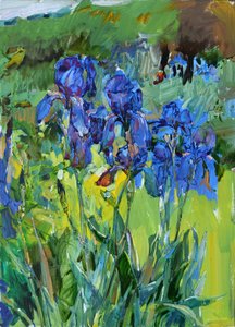 Lebhafte blaue Iris von Andrii Kutsachenko