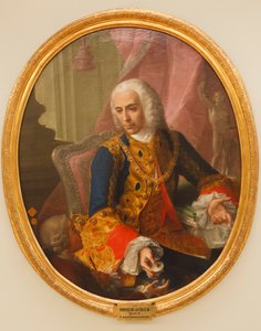 Porträt von Don Jose de Carvajal y Lancaster mit dem Kind, Mariano Sanchez, 1754 von Andrés de la Calleja