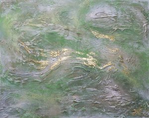 Grün-goldener Mineralfluss