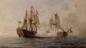 Kampf des Schiffes Glorioso mit dem Briten Dartmouth im Jahr 1747 – 19. Jahrhundert