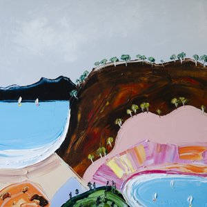 Bunte Küstenbucht von Angela Hawkey