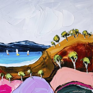 Farbige Küsten-Segelboote von Angela Hawkey