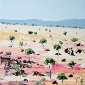 Rosa Wüstenbäume von Angela Hawkey