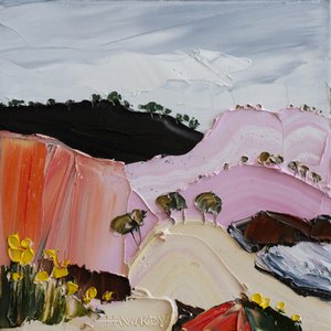 Rosa Hügelblüten von Angela Hawkey