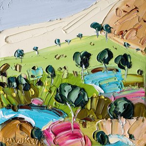 Lebendige Texturierte Landschaft von Angela Hawkey