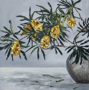 Gelbe Banksia Stillleben von Angela Hawkey