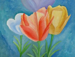 Bunte Frühlings-Tulpen
