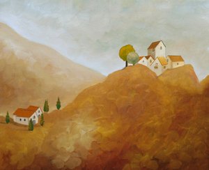 Charmantes Dorf am Hang von Angeles M. Pomata