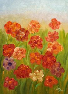 Lebendiges Blumenfeld