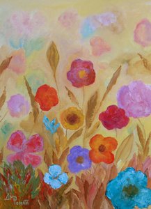 Lebendige Gartenblüten