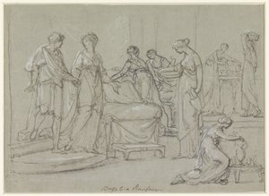 Braut und Bräutigam betreten ein Brautgemach von Angelica Kauffmann