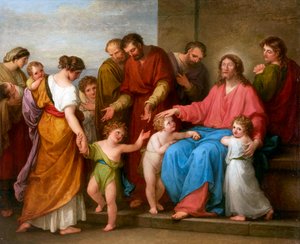 Christus segnet die Kinder (Lasset die Kinder zu mir kommen) von Angelica Kauffmann