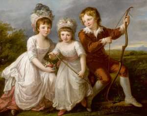 Porträt von Lady Georgiana Spencer, Henrietta Spencer und George Viscount Althorp, c. 1766