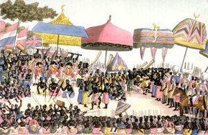 Englische Botschaft an der Elfenbeinküste, ca. 1820 (Gravur)