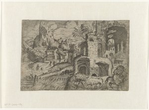 Landschaft mit Flucht nach Ägypten von Angelo Falconetto (attributed to)