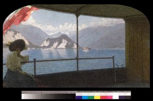 Ein Boot auf dem Lago Maggiore von Angelo Morbelli